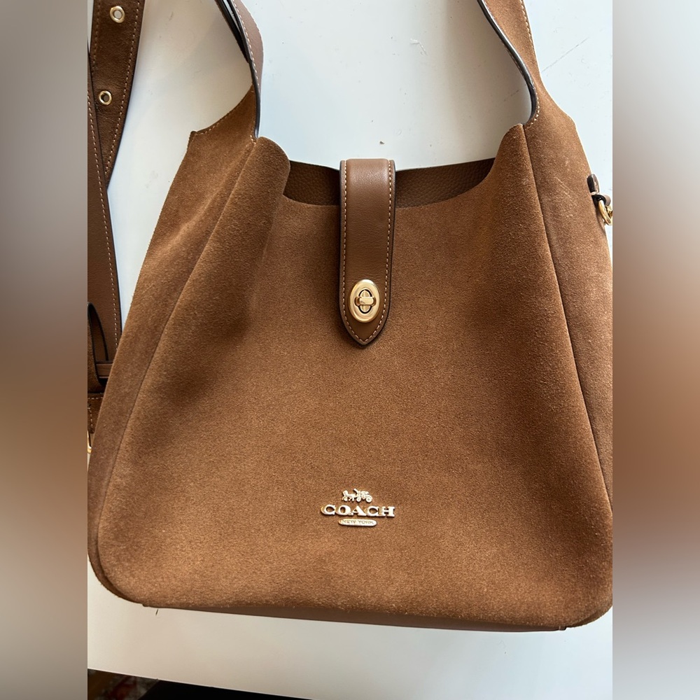 Coach Hadley Brown Suede Bag - Picture 2 of 6